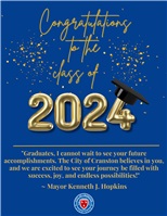 Mayor Hopkins Congratulates The Cranston Class of 2024